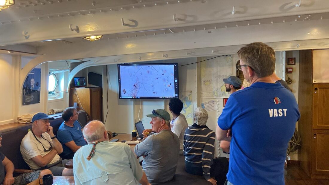 Curiosity show and tell with the peple that came on board.